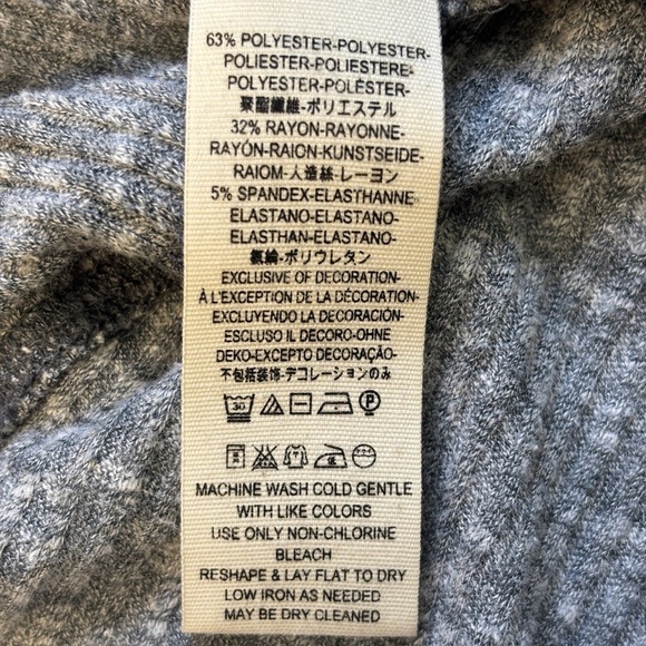 Free People Boat Neck Long Sleeve Gray L Tunic Blouse Slouchy Boho - Picture 4 of 6